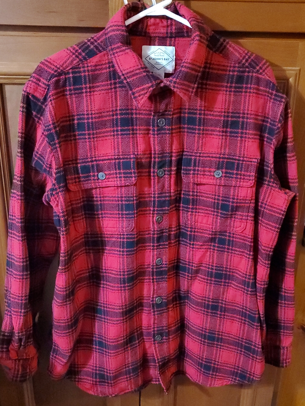 St Johns Bay Red And Black Flannel Shirt